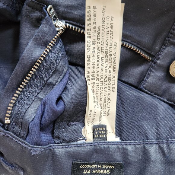 MASSIMO DUTTI SKINNY FIT BLACK THICK COTTON PANS NEW SIZE 4 - Picture 5 of 13